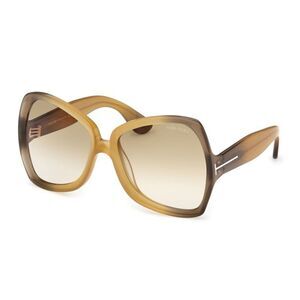 Tom Ford Sunglasses Butterfly Full Rim, Yellow Frame and Brown Gradient Lens
